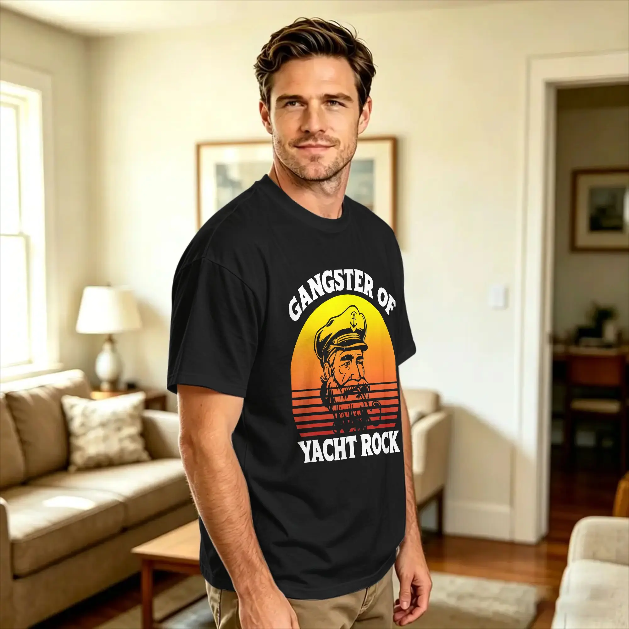 Streetwear T Shirt Summer Gangster of Yacht Rock Funny Retro Yacht Rock Music Trendy Cool T-Shirts  100% Cotton Tshirt