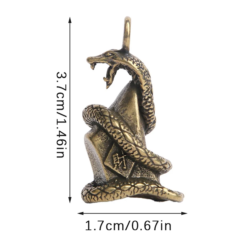 1Pcs Antique Bronze Cobra Boa Snake Statue Miniature Figurines Copper Zodiac Animal Desk Decorations Ornaments Crafts Pendant