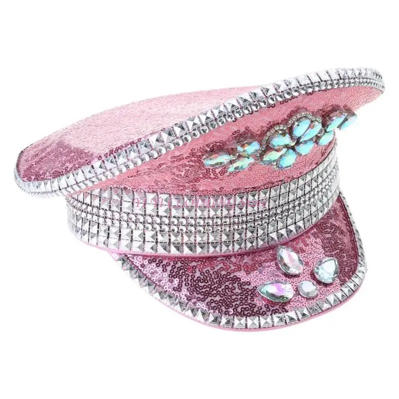 n5kf-gleaming-bride-hat-pearls-captain-hat-encrusted-rhinestones-and-delicate-bride-diamond-studded-hand-beading-hat