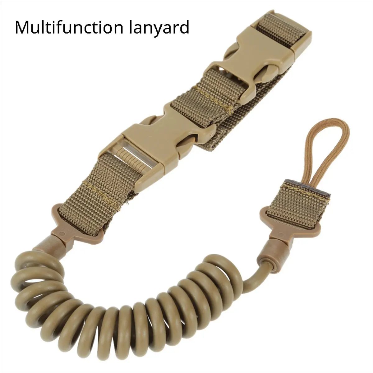 【HOT N07R】 Multifunctional Lanyard Safety Rope Crazy Spring Wear-Resistant Elastic Keychain Lanyard Dark Green