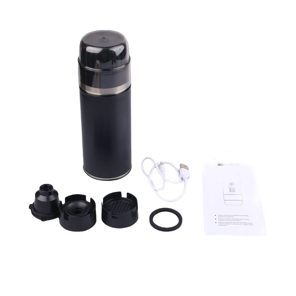 Przenośny ekspres do kawy, odpowiedni na wycieczki kempingowe, ukryty port USB-C do ładowania, kompatybilny z kapsułkami i kawą mieloną