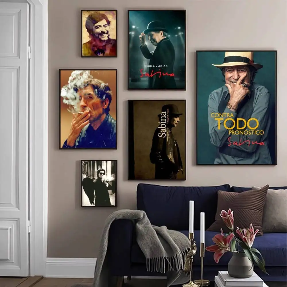 

Joaquin Sabina Musician DIY Sticky Poster Waterproof Paper Sticker Coffee House Bar Home Decor