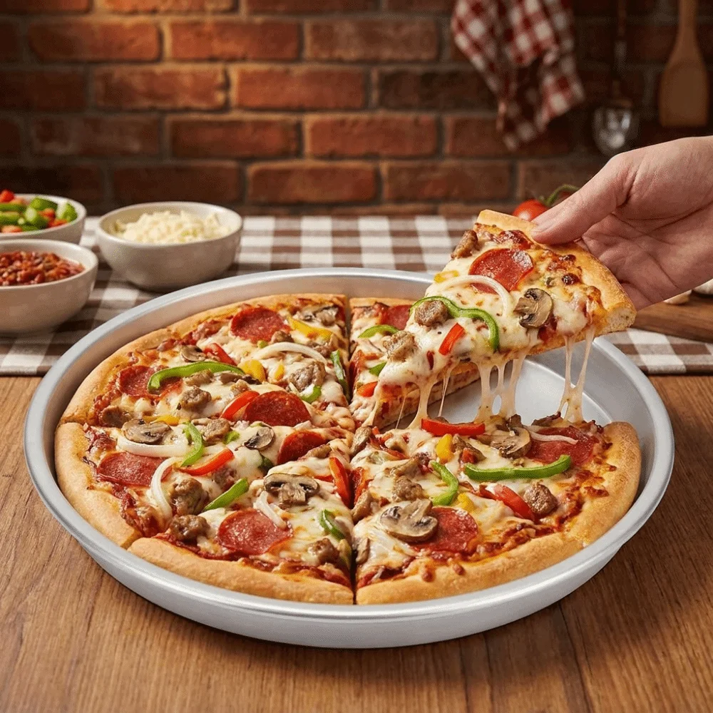 Cookie Baking Aluminum Alloy Pizza Tray 6-10in Round Cake Mold Non-Stick Even Heating Baking Tray Pastry Making