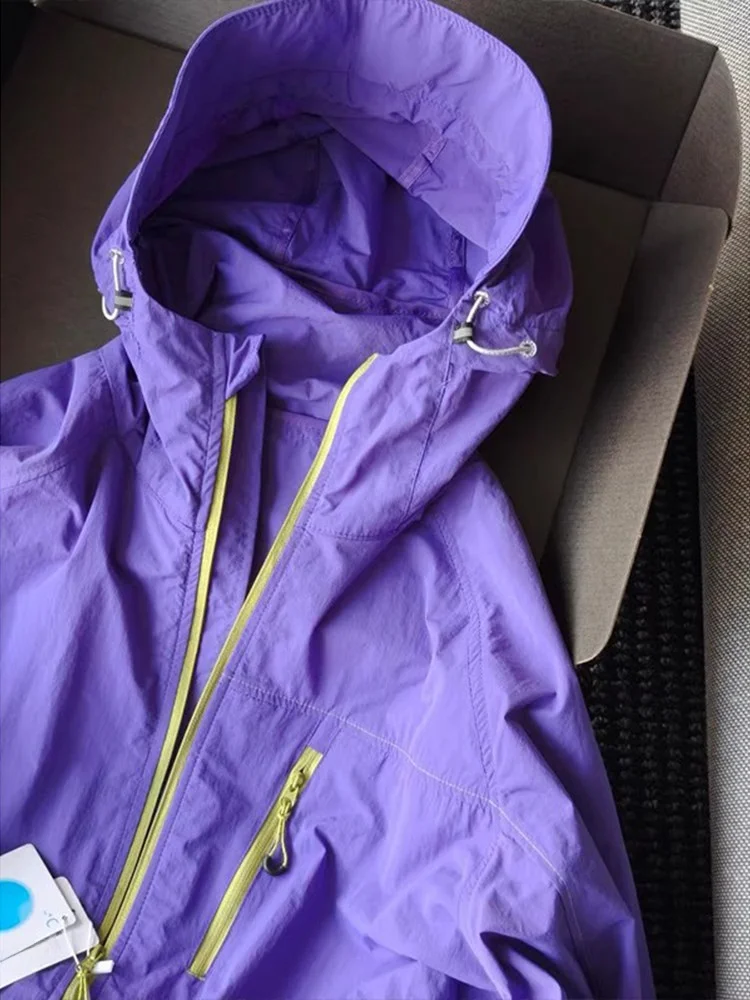 Men's Outdoor Lightweight Quick Dry Hat Sun Protection Clothing Summer Thin Waterproof Outdoor Mountain Bike Jacket