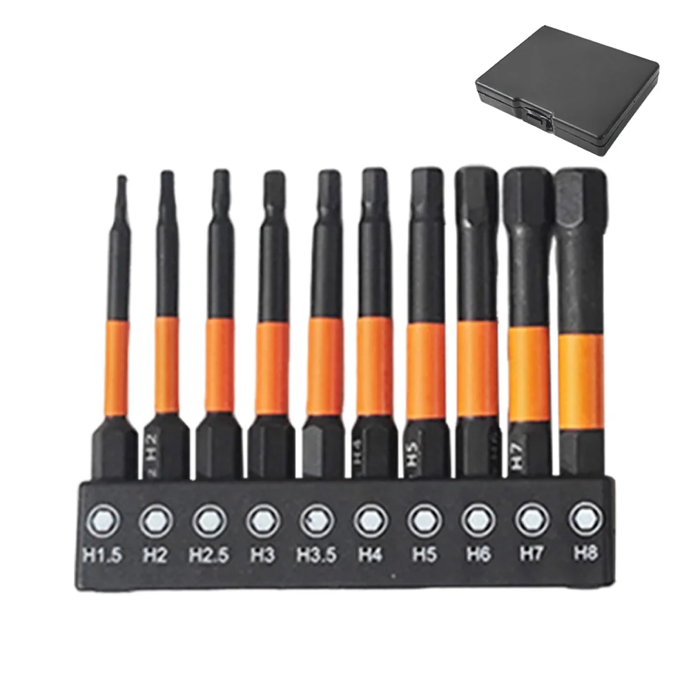 

Screwdriver Accessory Kit Ten High Performance Magnetized Driver Bits Each Sized at Sixty Five Millimeters Long