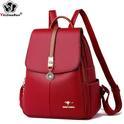 Trend Backpack Female High Quality Women Shoulder Bag Leather Backpacks Large Capacity Travel Bagpack Ladies Bookbag Rucksack