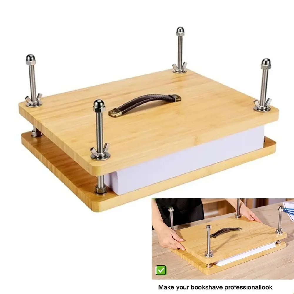 

with Ergonomic Handle Book Binding Press Repair Crafts Sewing Supplies Durable Bamboo Wood Book Press Manual Book Binding Press