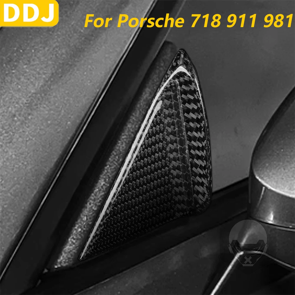 

Для Porsche 718 911 981 2012-2019 из настоящего углеродного волокна, внешняя треугольная накладка на окно, автомобильные аксессуары, модификация