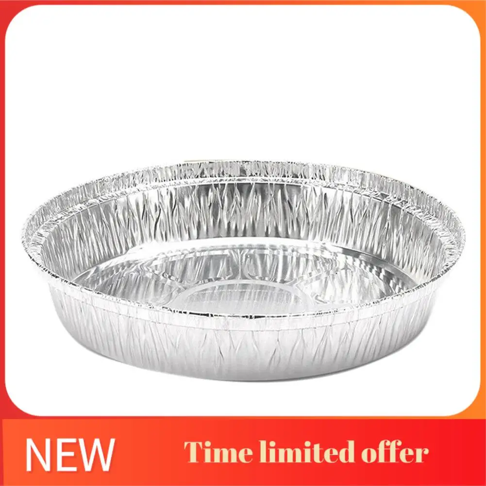 

ABRN-50X Round Aluminum Foil Bbq Food Tray Container Non-Stick Baking Pan Smart