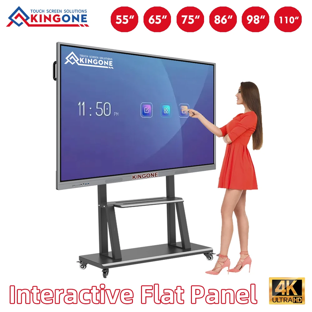 China Touch Screen Multifunction Interactive Whiteboard Teaching Conference Machine All-in-one Flat Panel