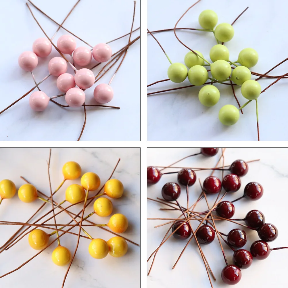 

140 PCS Berry Branch Artificial Berries Decorations Simulation Iron Fruit Realistic