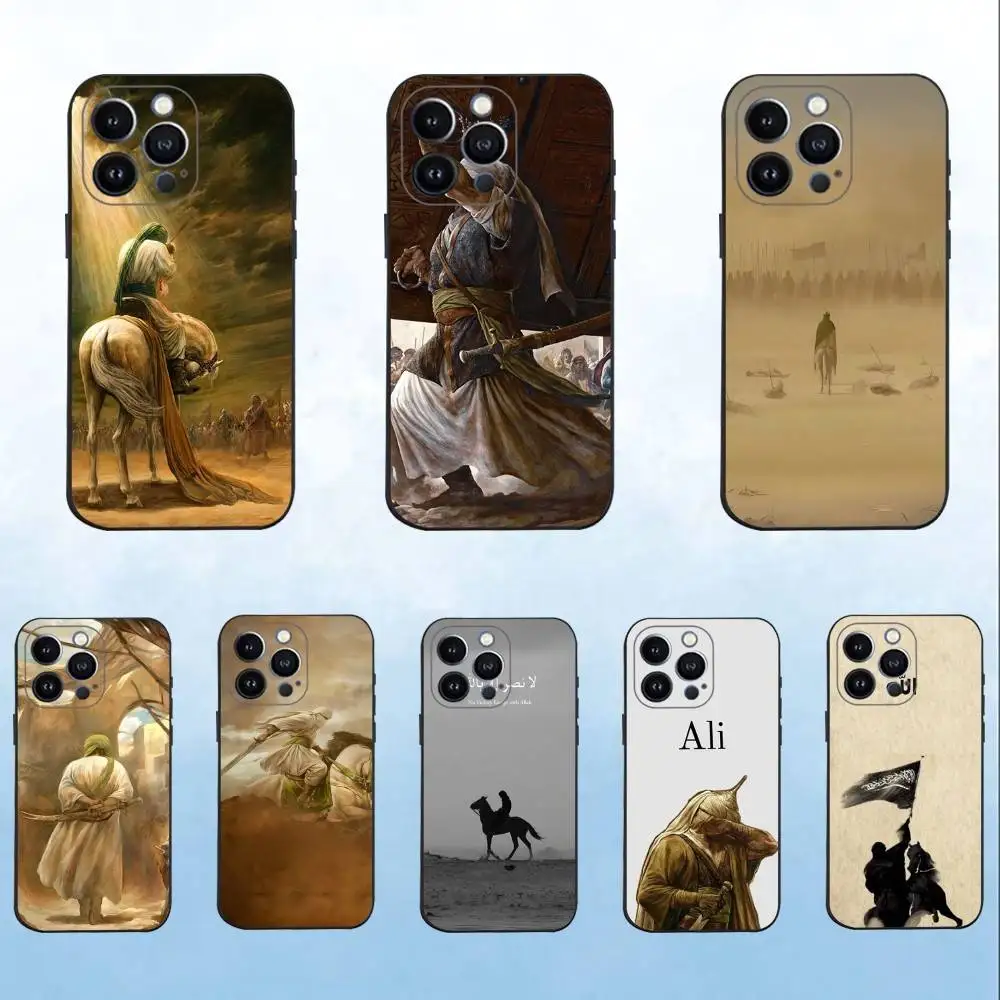 

Epc Imam Hussain Shia Ali Phone Case For iPhone 16,15,14,13,12,11 Plus,Pro Max,XS,X,XR,SE,Mini,8,7,Soft Silicone Black Cover