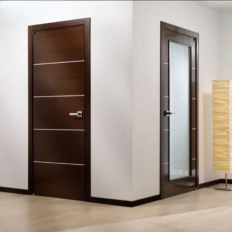 Hot Sales Popular Red Oak Veneer Door Solid Wooden Lacquer Finish Interior Room Door