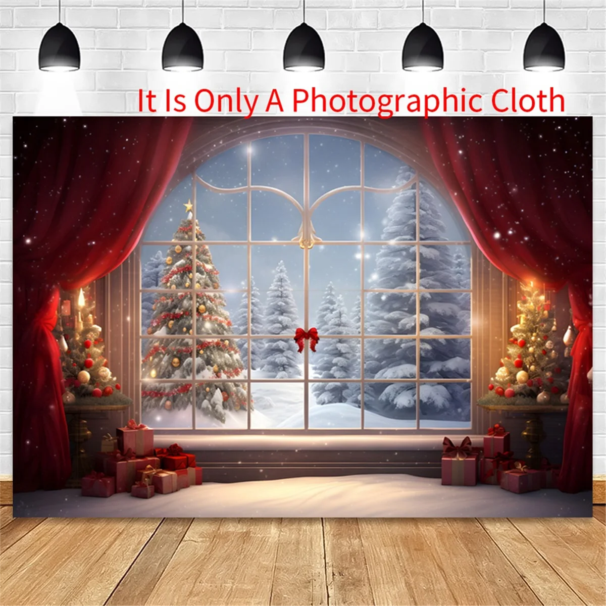 210x150cm Christmas Background Cloth Christmas Window Children Photo Studio Photo Photography Backdrops,H-Elect