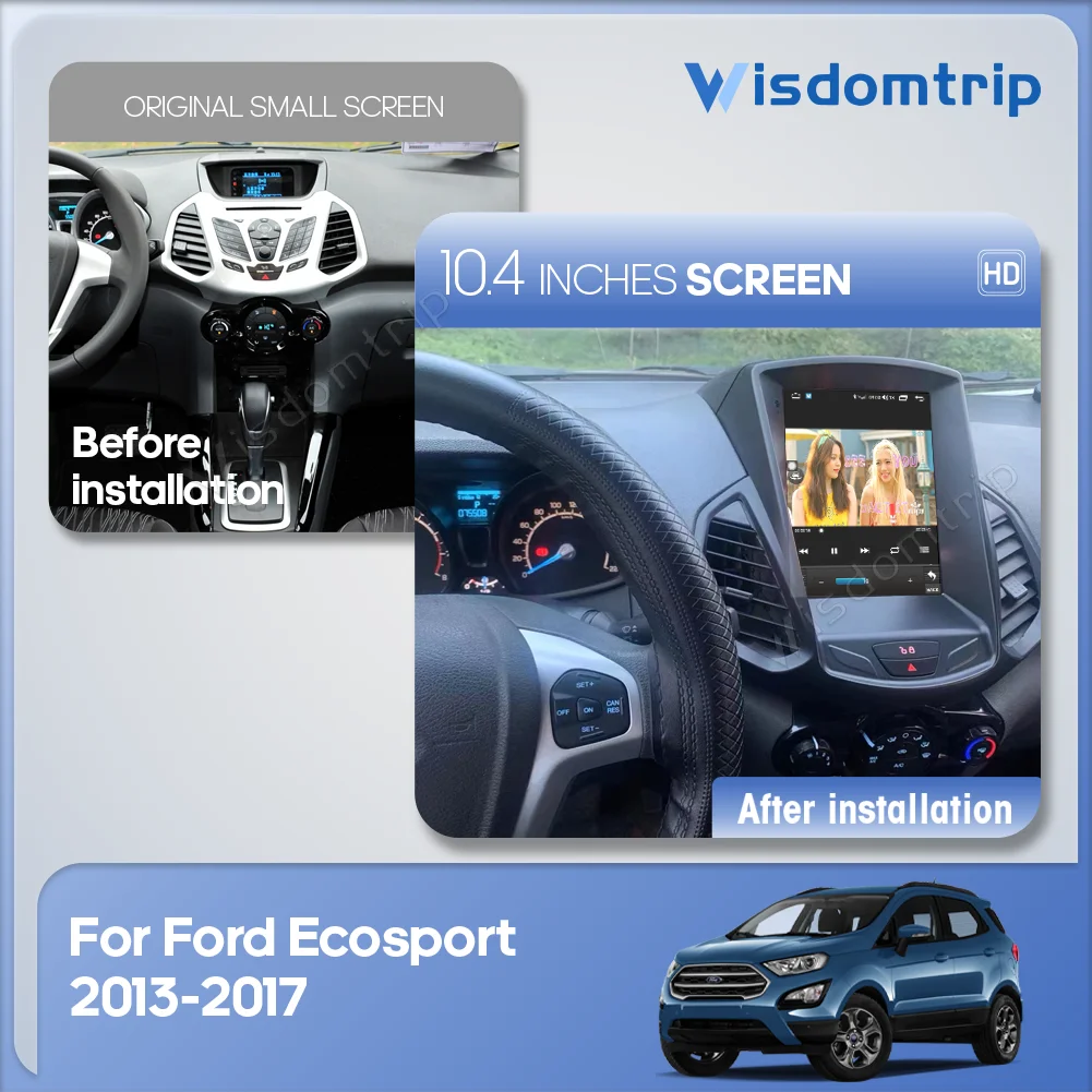 For Ford Ecosport 2013-2017 Intelligent Multimedia Video Player GPS  Radio 4G WiFi Navigation CarPlay+Android AUTO Android 13