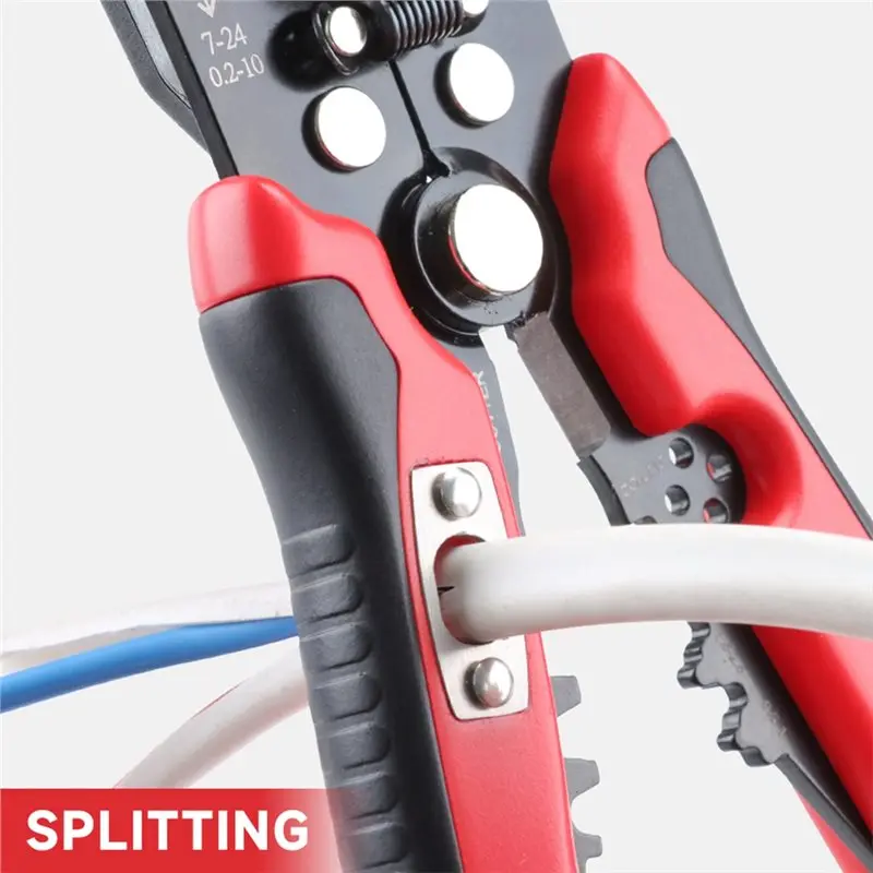 ABKS-Automatic Wire Stripping Plier Set- 5-In-1 Multifunctional Tool For Crimping, Cutting, Splitting,And Merging Wires