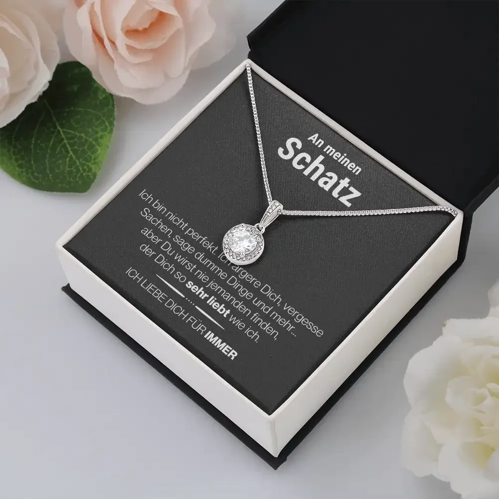 To My Grilfriend Valentine's Day Gift Necklace Birthday Engagement Women Girl Love Fashion Round Crystal Pendant Necklace