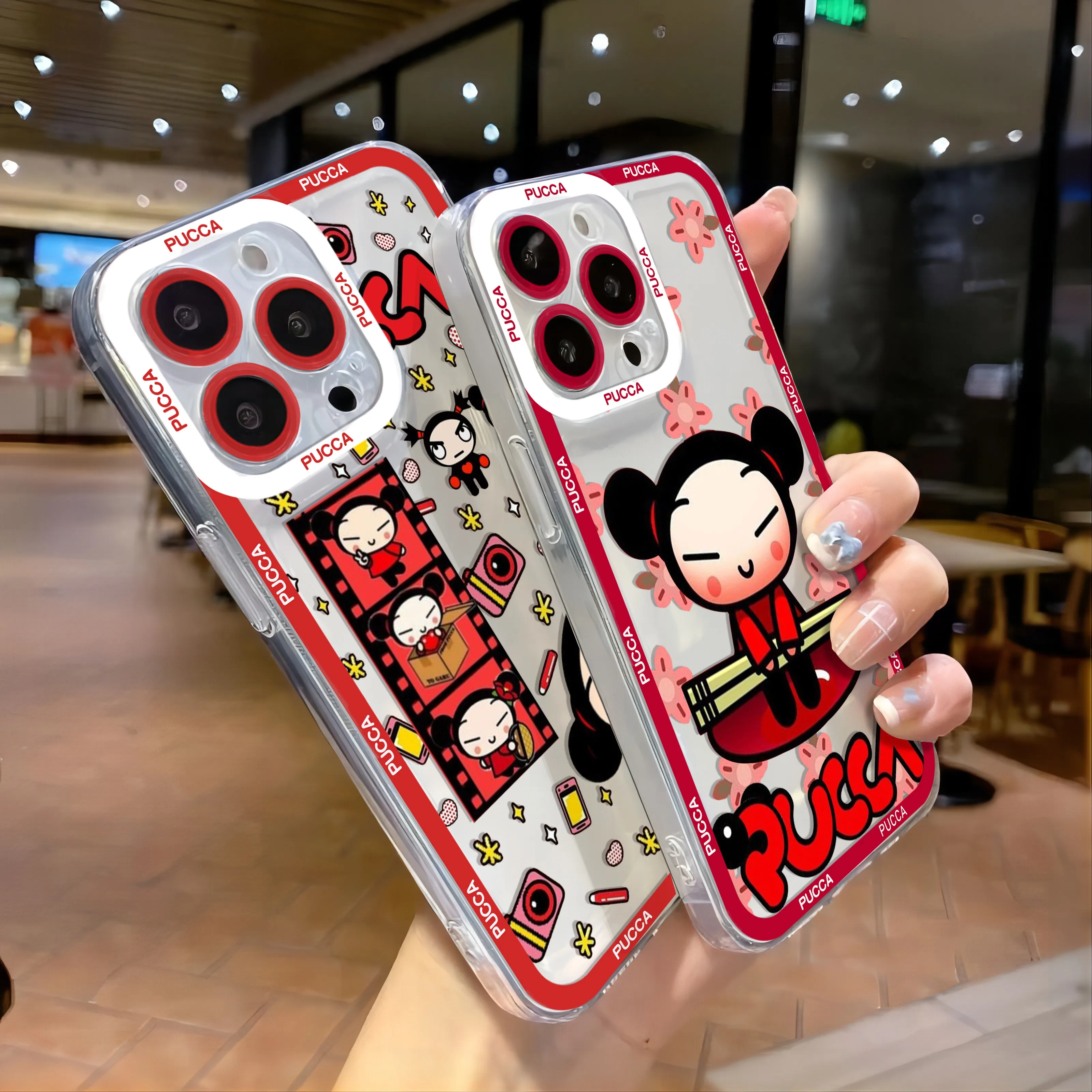 Cartoon Pucca Garu Phone Case For Samsung S24 S23 S22 S21 S20 S10 FE Note20 Note10 Plus Ultra Lite 5G Clear Soft TPU Cover