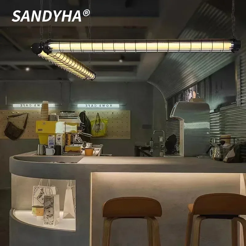 

SANDYHA промышленная люстра длинный металлический светодиодный подвесной светильник для ресторана, офиса, бара, обеденного стола, кухни, острова, освещение, декор