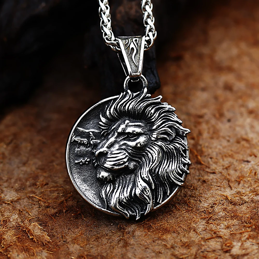 Vintage Viking Wolf Anhänger Halsketten Für Männer Punk Straße Rock Nordic Edelstahl Odin Wolf Kopf Halskette Mode Schmuck – Detail 12
