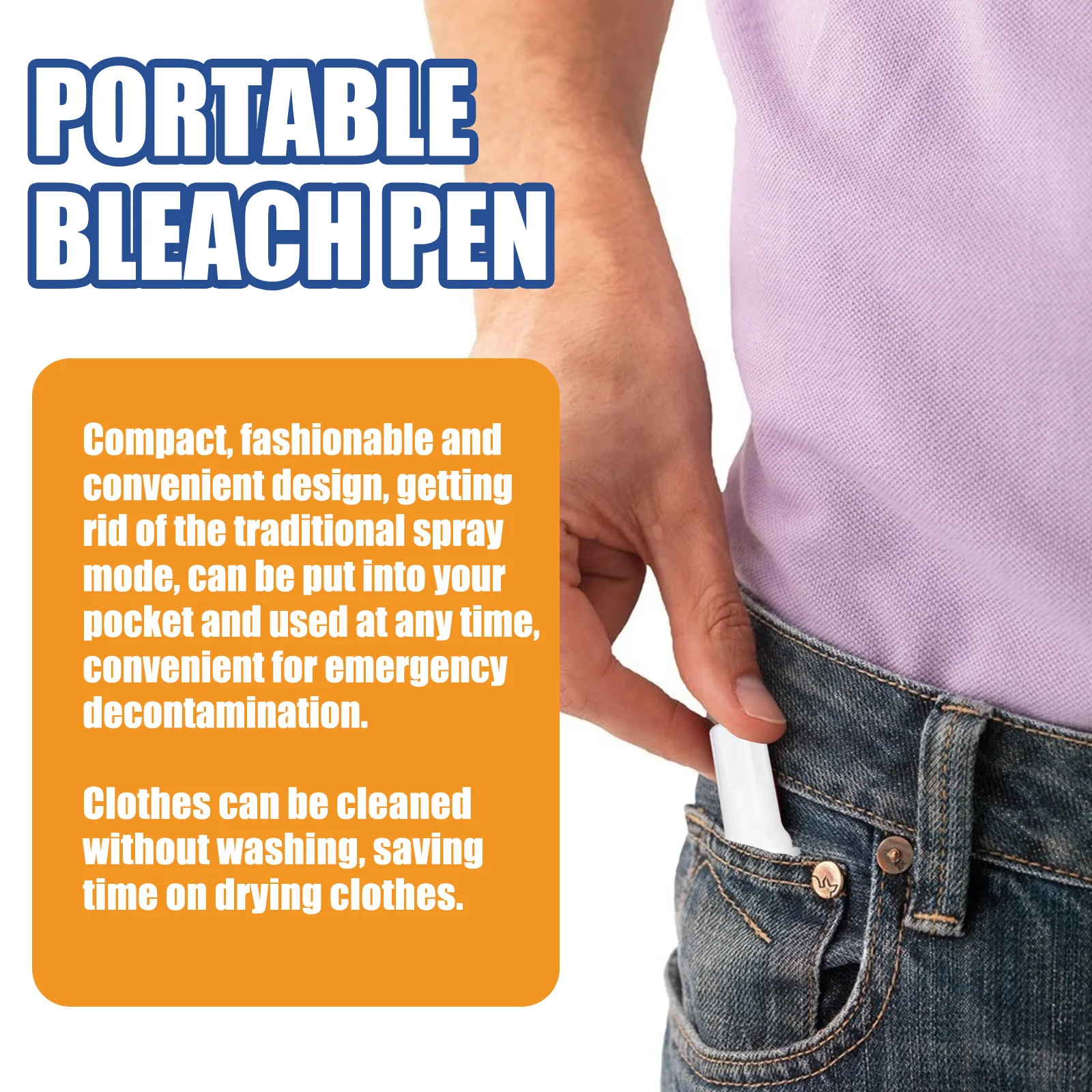 Portable Stain Removal Pen Multipurpose Effectively Clean Grease Stain Food Drink Marks Gentle On Fibers Instant Stain Cleaner