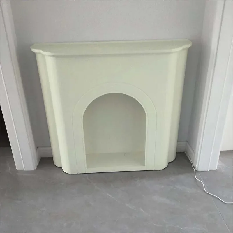 Fireplace cabinet, living room decorative cabinet luminous locker, Nordic white indoor display cabinet B & B