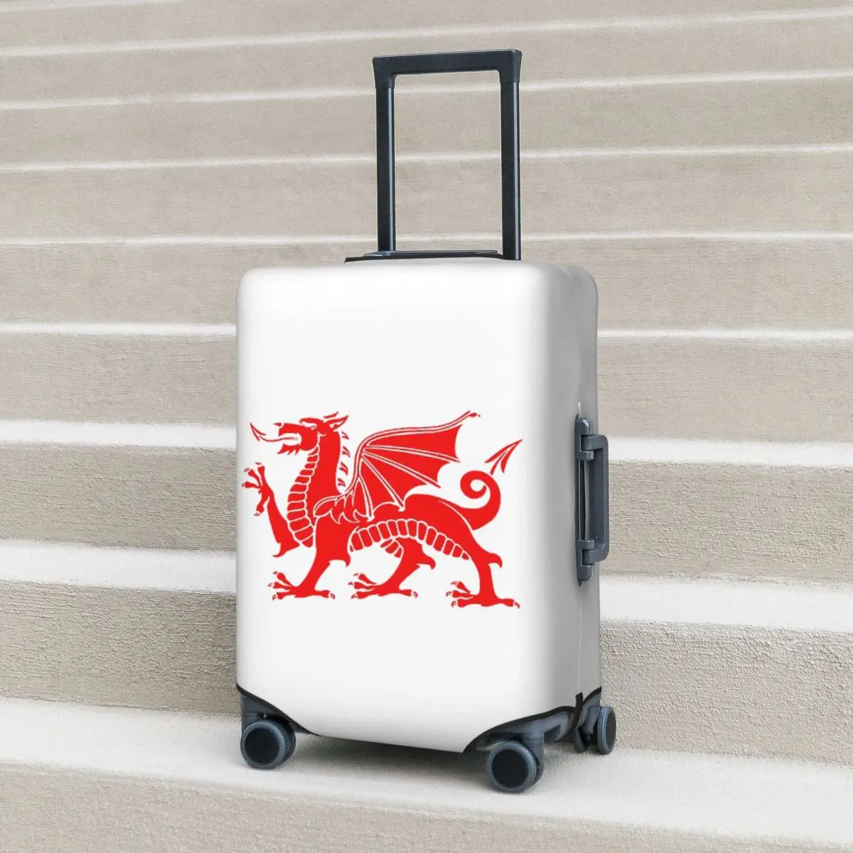 

Wrexham Dragons Suitcase Cover Protection Elastic Travel Luggage Protector Covers for 18-32 Inch