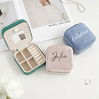 Personalized Velvet Jewelry Box, Bridal Shower Gift, Bridesmaid Gift, Wedding Favors, Custom Jewelry Box, Travel Jewelry Case 4