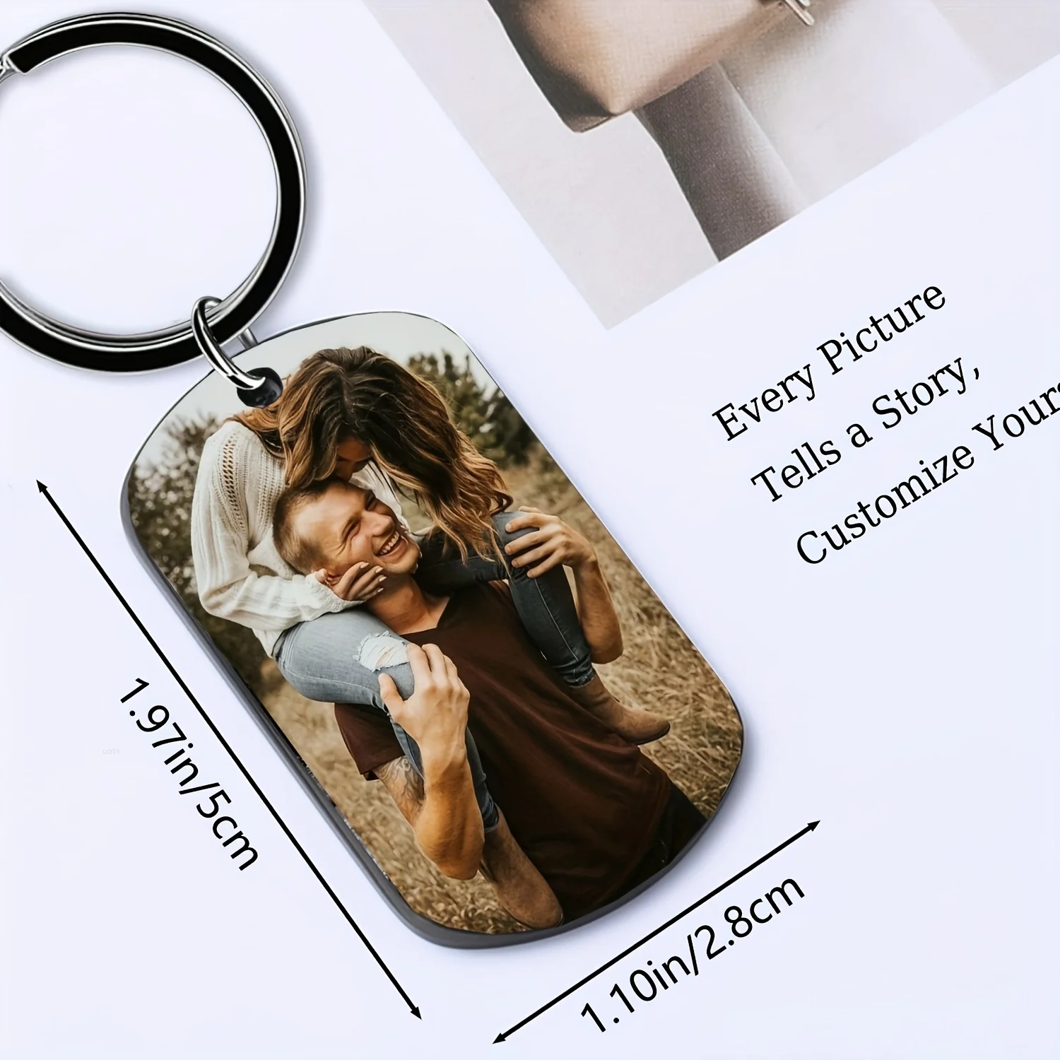 Custom Men's Keychain, Stylish Dog Tag Design