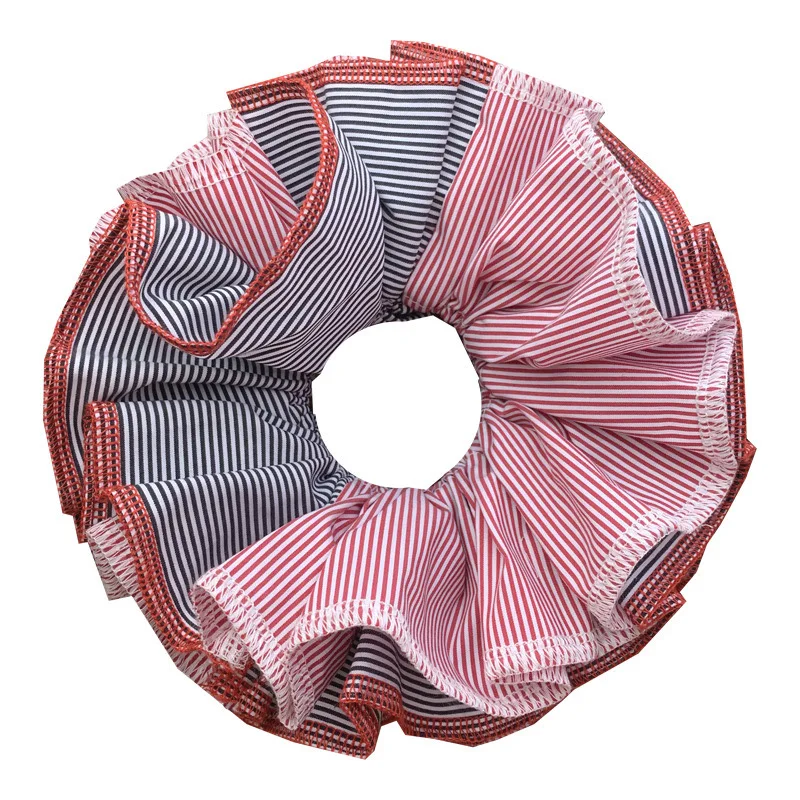 Handmade Big Hair Scrunchie Women Girls Double Layer Elastic Hair Tie Rope Lattice Hairband Hair Accessories Ponytail Holder