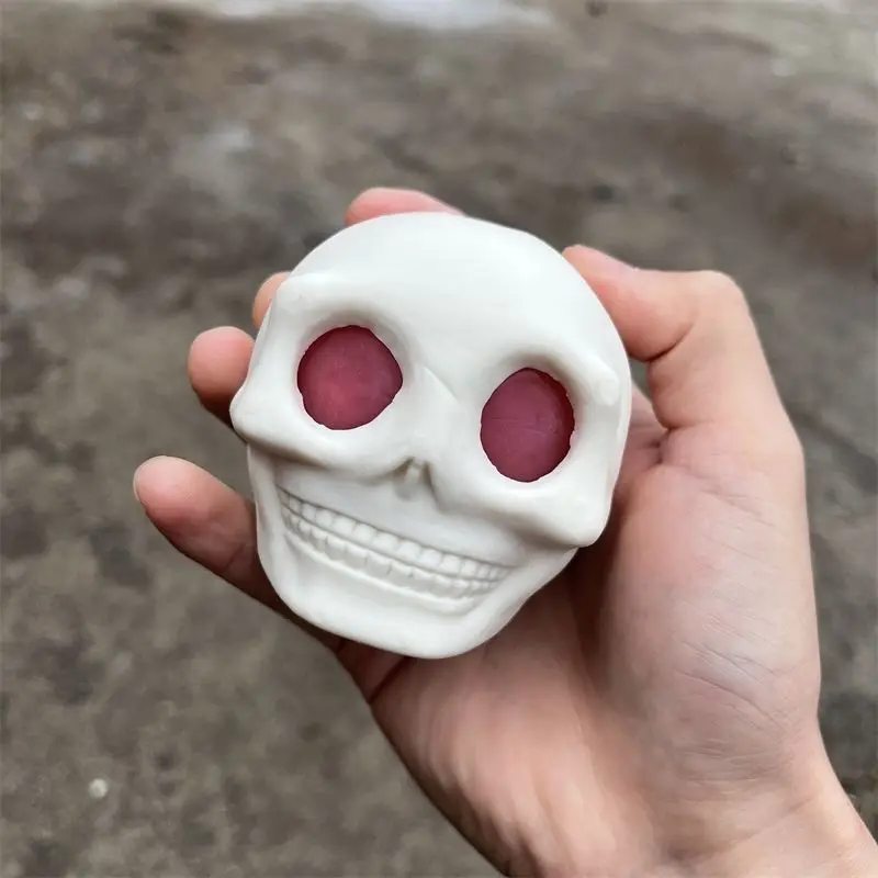 Novelty Skull Squeeze Ball Toy Relieves Stress Pop Funny Prank Toy Anti-stress Vent Ball Slow Rebound Decompression New Gaming