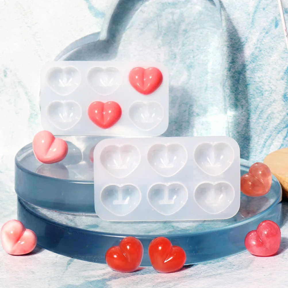 

3pcs Silicone Heart Mold Crafts Making Decoration Cake DIY Supplies Silica Gel Heart Shape Reusable Non Stick Easy Clean