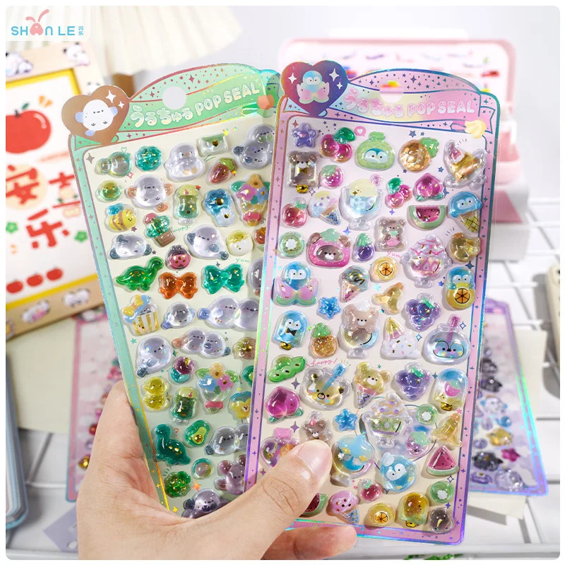 

3D-наклейки с рельефным изображением: милый призрак, пухлый птичка, клубничный кролик, персиковый пингвин — декор для детских DIY-журналов и чехлов для телефонов