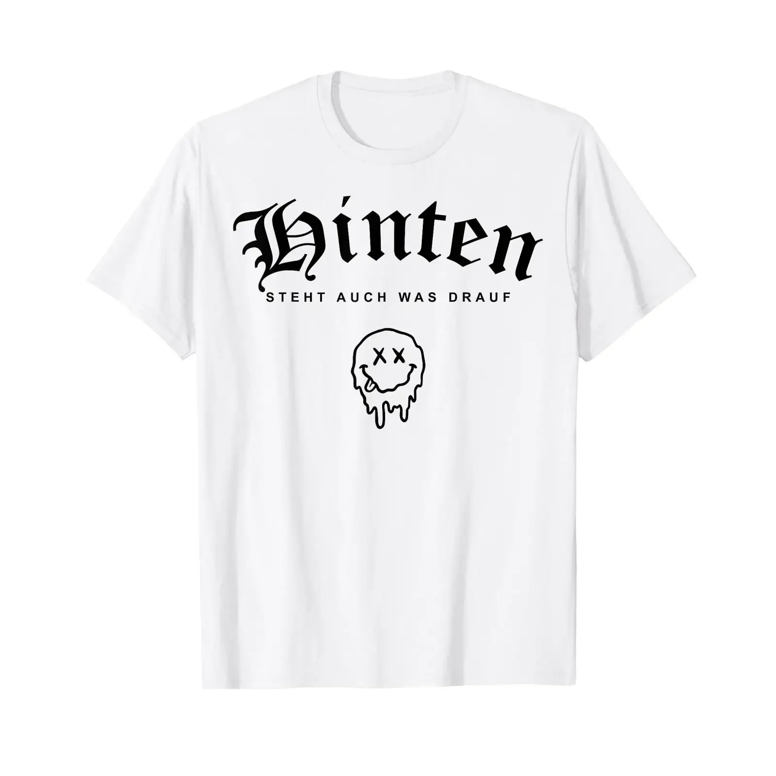Funny T Shirt Front Back Stands Also Was Drauf Sayings vintage Washed Casual Slightly streetwear designer clothes Soft