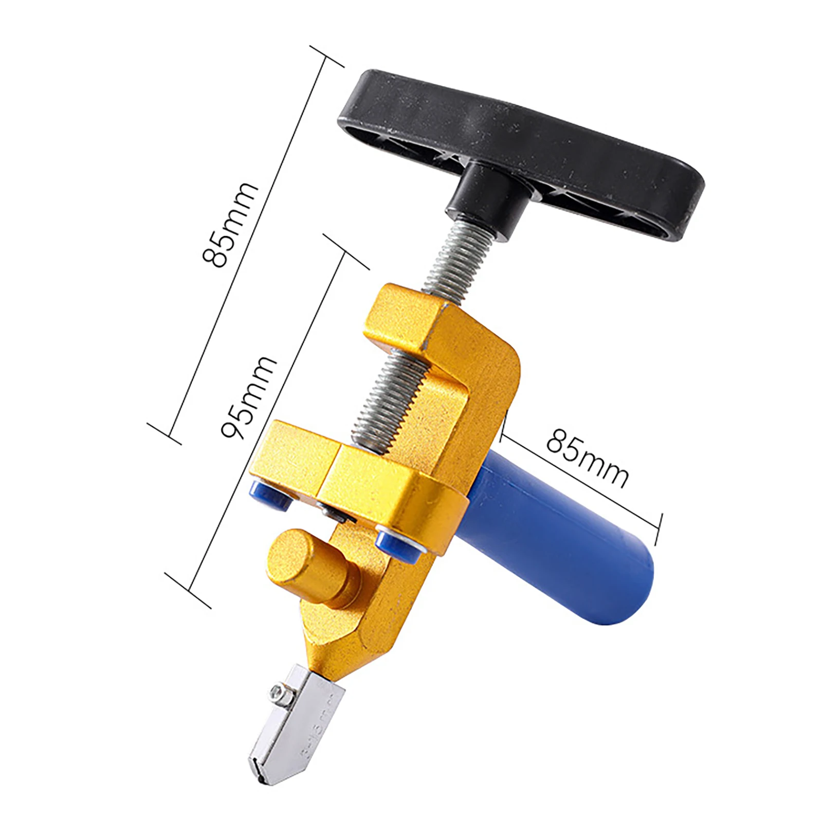 Ręczny przecinak do płytek ze szkła i złota, wielofunkcyjne urządzenie do cięcia ceramiki z wbudowanym otwieraczem do majsterkowania.