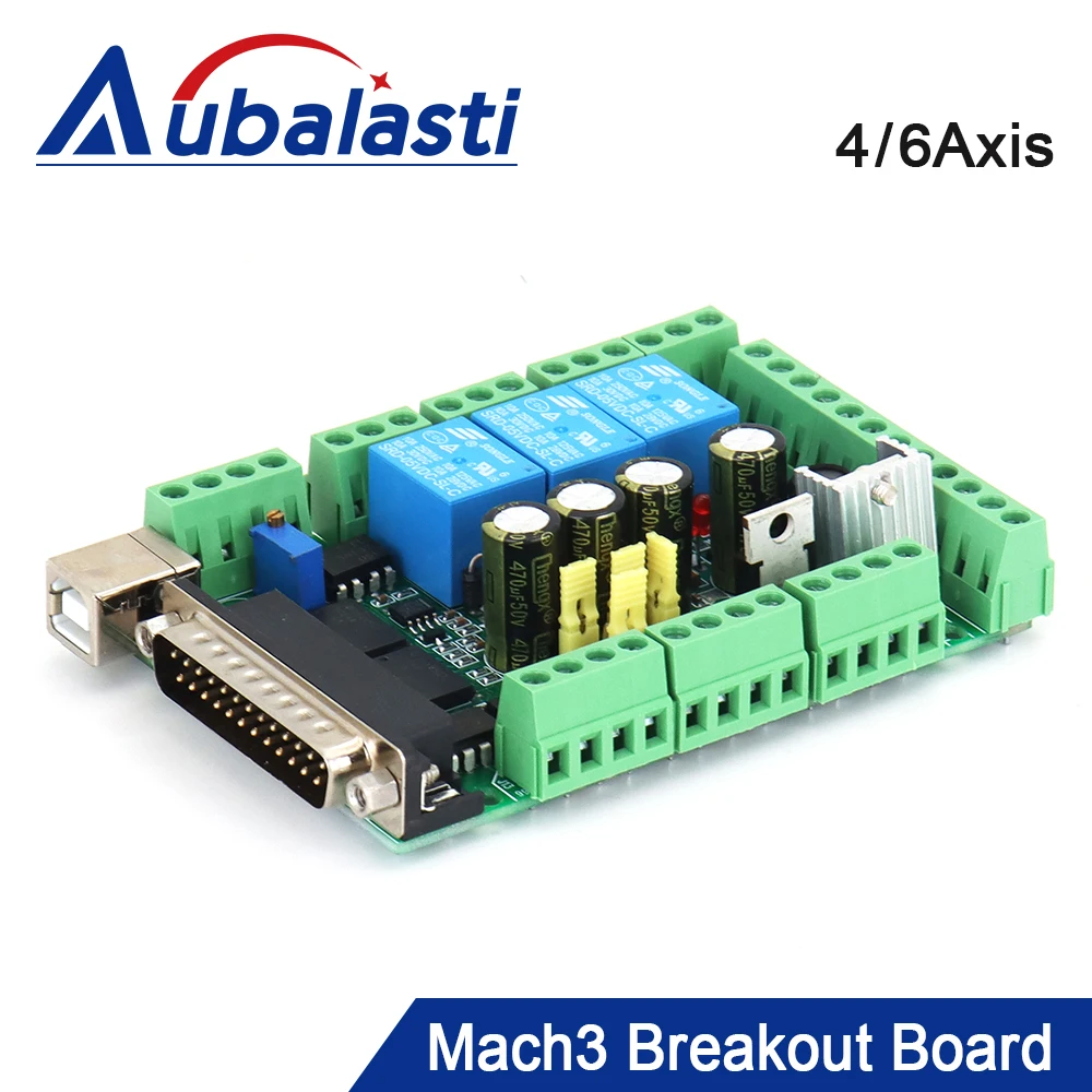 

Aubalasti CNC Mach3 4Axis 6Axis USB CNC Smooth Stepper Motion Controller Card Breakout Board for CNC Engraving 12-24V