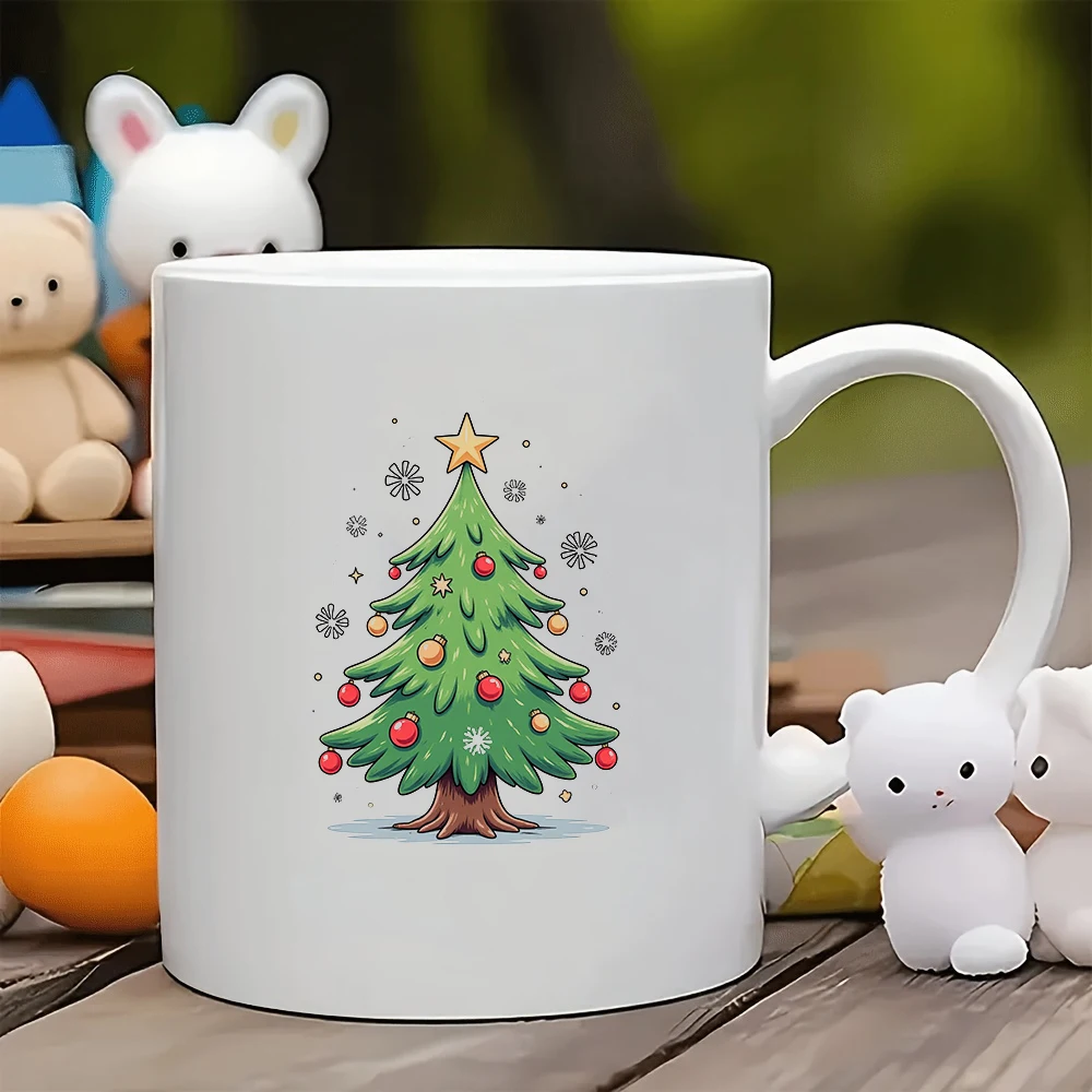

11oz cartoon Christmas tree mug + creative kids cup Family office holiday gift Coffee mug Essential for Christmas