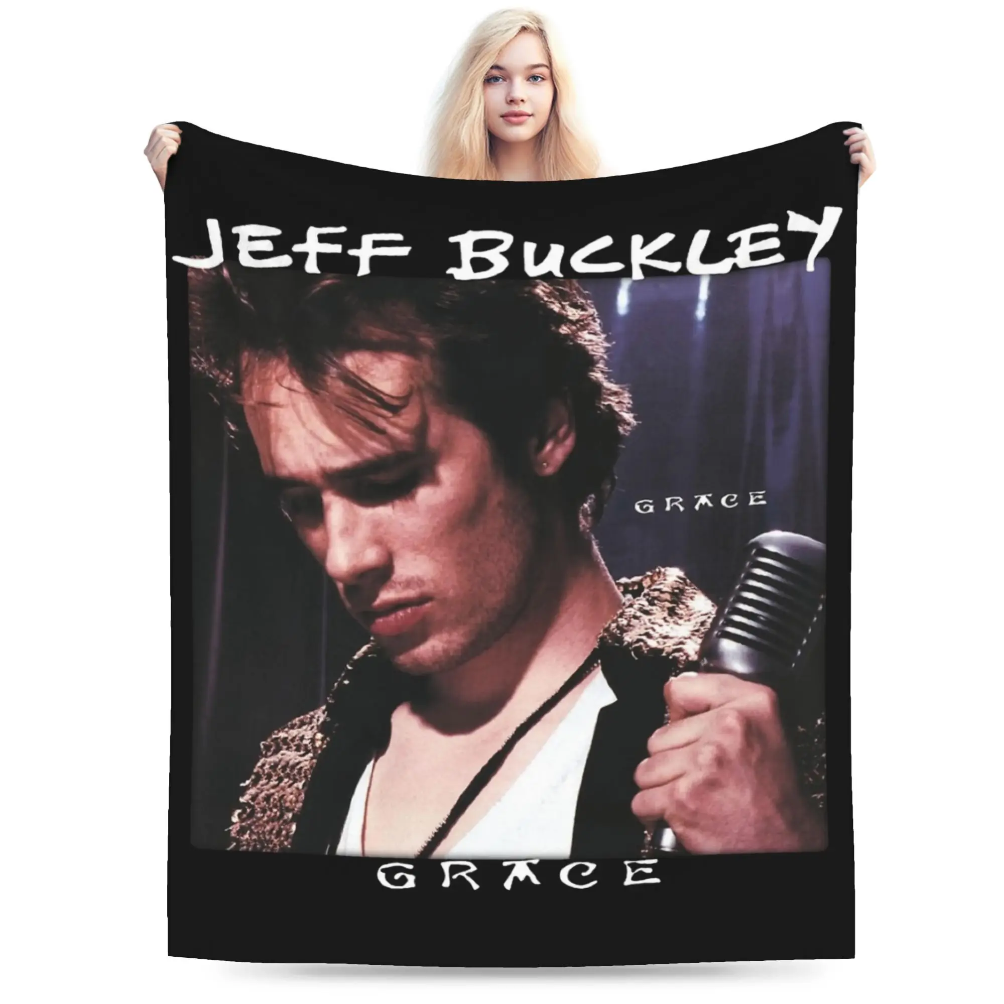 Jeff Buckley Indie Rock Guitarist 1990s Blankets Fleece All Season  Multi-function Soft Throw Blanket for Home Outdoor Bedspread