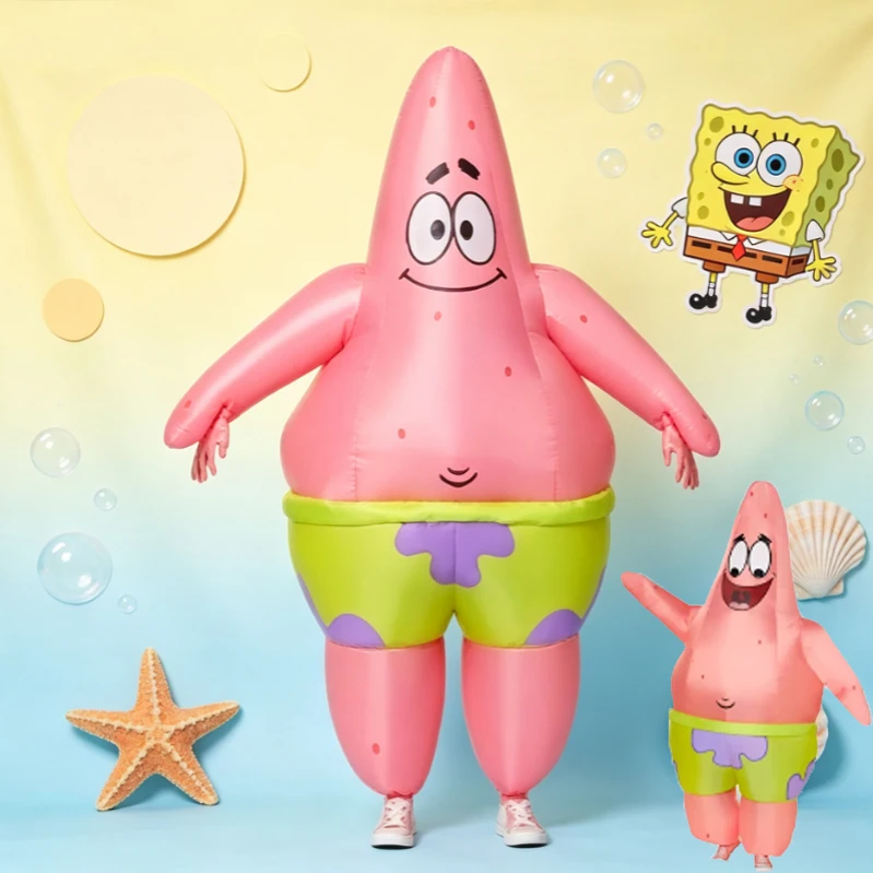Costume gonflable Bob l'éponge et Patrick Star, ensemble de cosplay d'Halloween, accessoires de cosplay