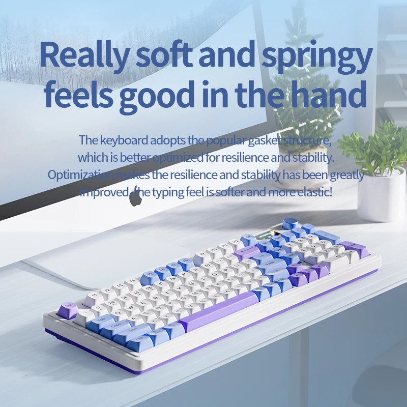 Langtu L98 Keyboard Wireless Bluetooth Mechanical Keyboard Gasket Led Screen Rgb Customized Keyboard Accessory For Desktop Pc