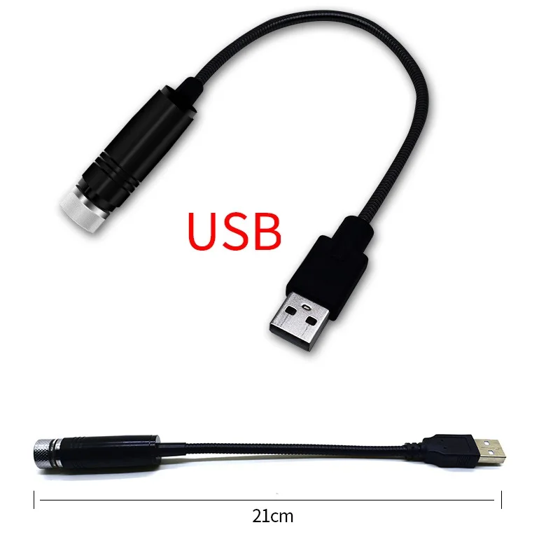 Proyector de luz LED para techo de coche, Lámpara decorativa USB, ajustable, romántica, para decoración Interior