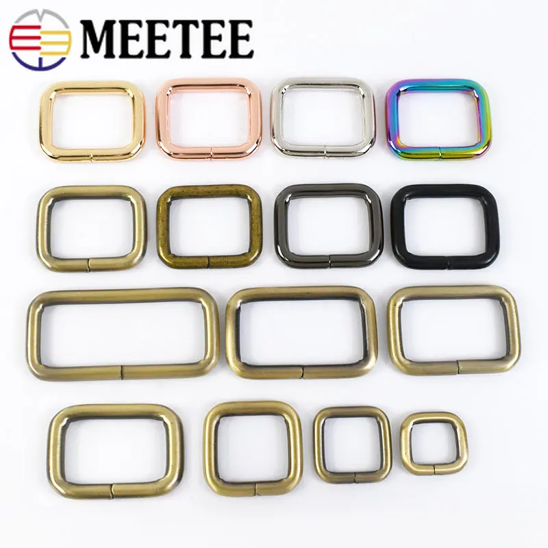 

30Pcs Rectangle Metal Ring Buckles Webbing Belt Loops Leather Buckle Clasp Handbag Strap Adjuster DIY Hardware Accessories