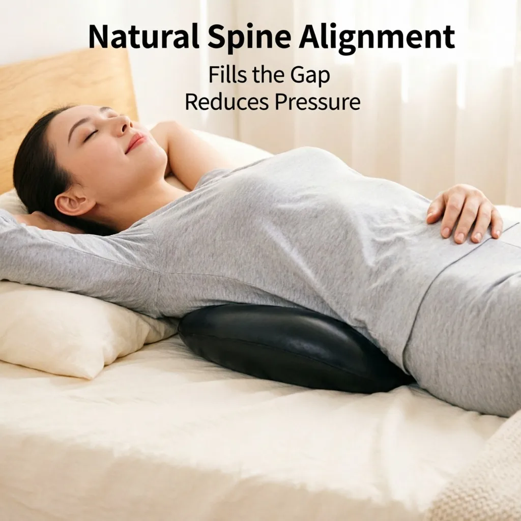 Ergonomic Lumbar Support Waist Pillow Sleep, Back Cushion Bed Sleeping Lumbar Pillow, Spine Relief Body Positioning Backrest Pad