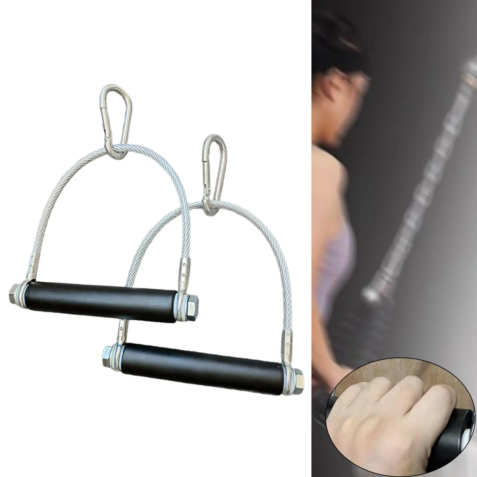 Attachment Grips Resistance Band Handles Stainless Steel Pull Down Strap Double