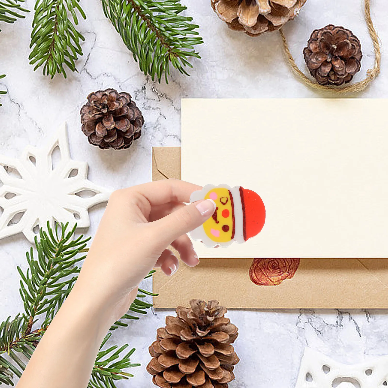 

6Sets Small Christmas Erasers Portable Sketch Mini Erasers for Boring Study Life Bright Fun Correction Tools Party Favors