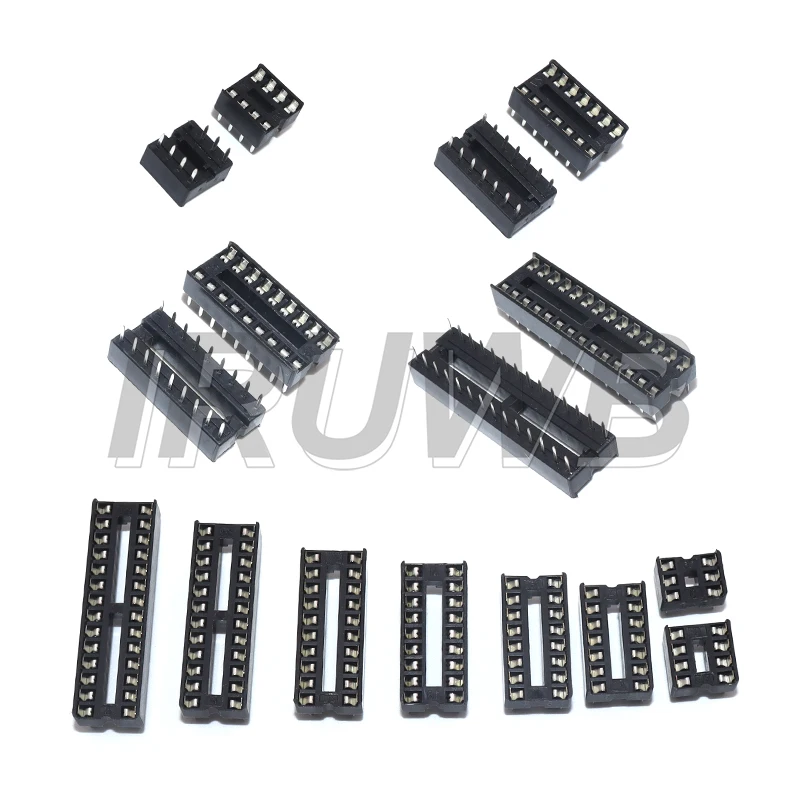 10PCS IC Seat DIP IC Socket Adaptor Solder 6pin 8pin 14pin 16pin 18pin 20pin 24pin 28pin DIY Sockets