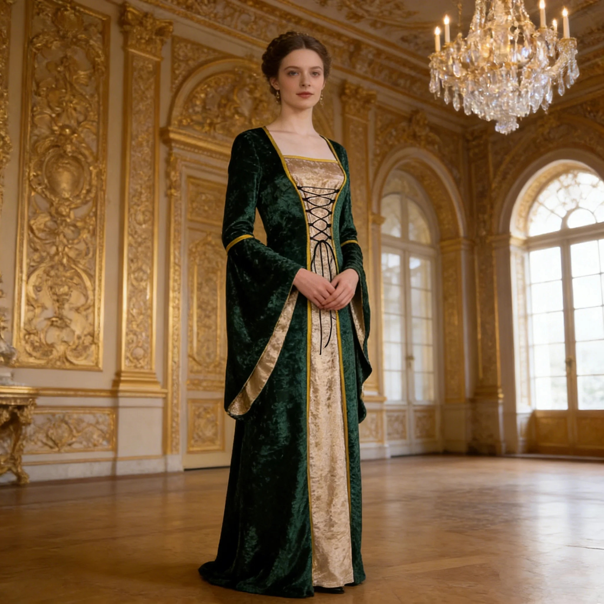 

Средневековые костюмы для косплея для женщин, платье с расклешенными рукавами, викторианская королева, принцесса, двор, благородный дворец, карнавальный костюм