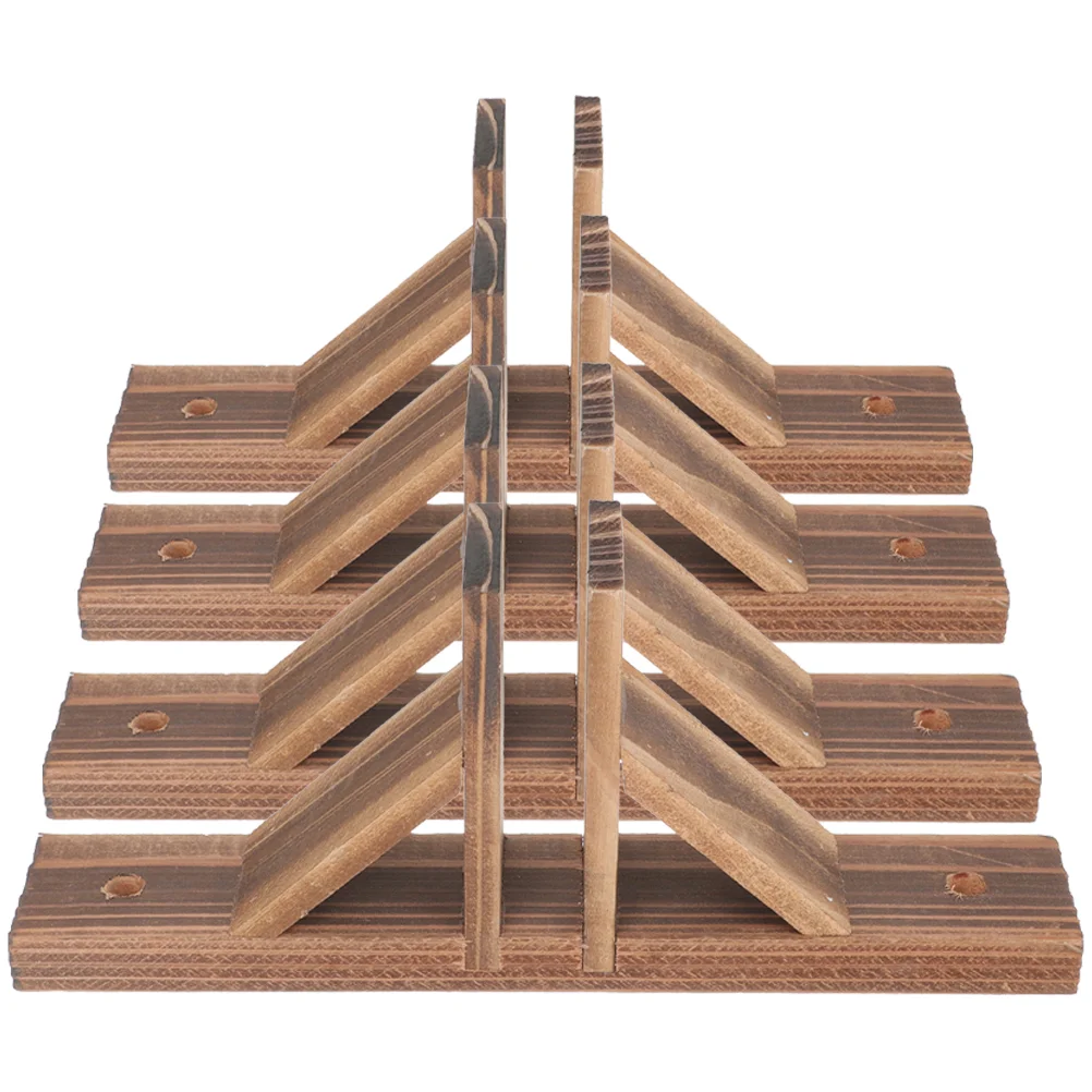 4 Pcs Fence Stand Support Wood Base Pet Door Garden Holder Wooden Practical Part Accessory