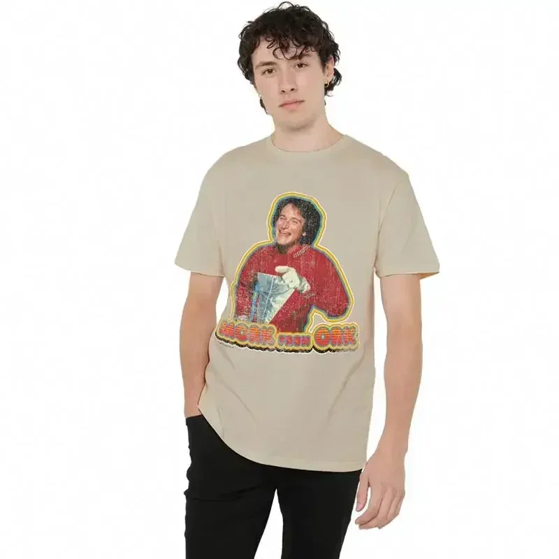 Футболка Mork Mindy с принтом, размер S-2XL, цвет песочный