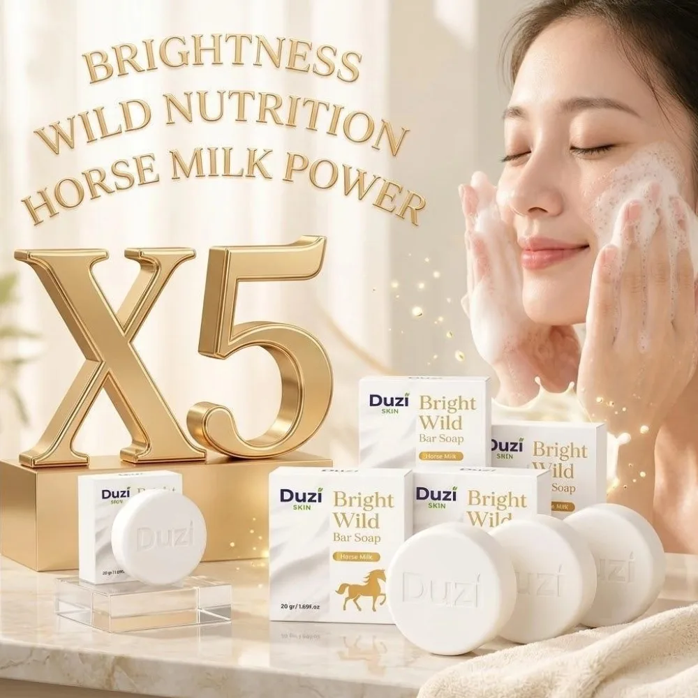 Deeply Nourishing with Horse Milk Facial Soap Brightens Skin and Evens Tone Gentle Deep Cleansing and Acne Care 1-5pcs